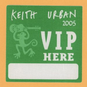 Keith Urban 2005 Be Here Concert Tour VIP Backstage Pass