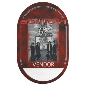 Bon Jovi 2001 One Wild Night Concert Tour Vendor Backstage Pass