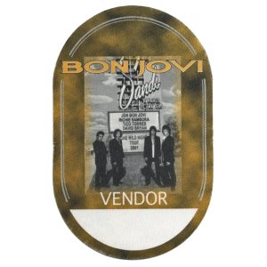 Bon Jovi 2001 One Wild Night Concert Tour Vendor Backstage Pass
