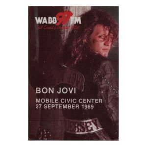 Bon Jovi 1989 New Jersey Concert Tour Radio Promo Backstage Pass