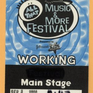 98 Degrees 2000 w/ Aaron Carter Nikelodeon Music & More Festival Backstage Pass