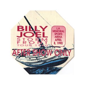 Billy Joel 1990 Storm Front Concert Tour After Show Backstage Pass