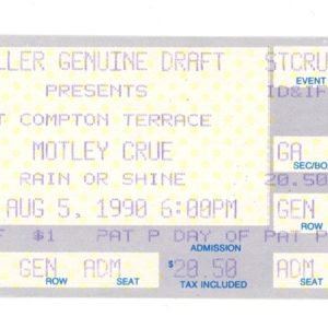 Motley Crue Ticket August 5th - 1990 Dr. Feelgood Tour
