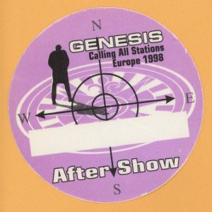 Genesis 1998 Calling All Stations Concert Tour AFTER SHOW Backstage Pass