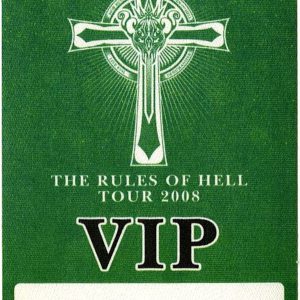 Black Sabbath 2008 The Rules of Hell Concert Tour VIP Backstage Pass
