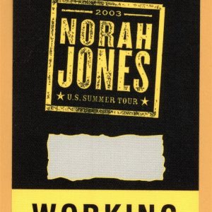 Nora Jones 2003 US Summer Concert Tour WORKING Backstage Pass
