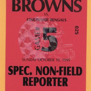 Cleveland Browns 1999 Bengals Football REPORTER Backstage Pass