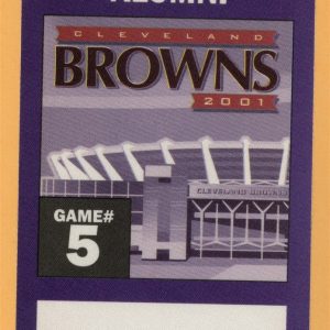 Cleveland Browns 2001 Football ALUMNI Backstage Pass