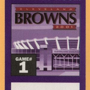 Cleveland Browns 2001 Football COACHES ROOM Backstage Pass