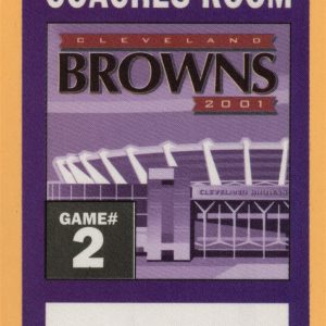 Cleveland Browns 2001 Football COACHES ROOM Backstage Pass