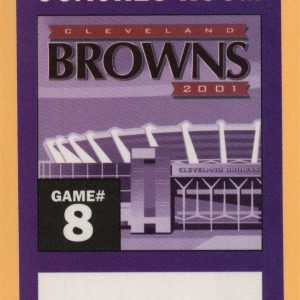 Cleveland Browns 2001 Football COACHES ROOM Backstage Pass