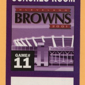 Cleveland Browns 2001 Football COACHES ROOM Backstage Pass