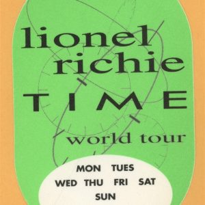Lionel Richie 1998 Time Concert Tour VIP Backstage Pass