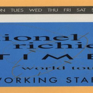 Lionel Richie 1998 Time Concert Tour WORKING Backstage Pass
