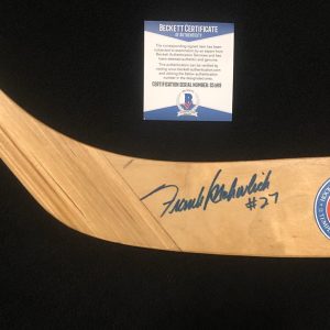 Frank Mahovlich Signed Toronto Maple Leafs Hall Of Fame Stats Stick Beckett COA