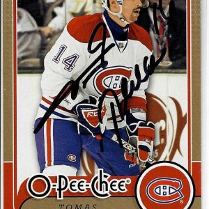 Tomas Plekanec Signed 2008/09 O-Pee-Chee Card #64