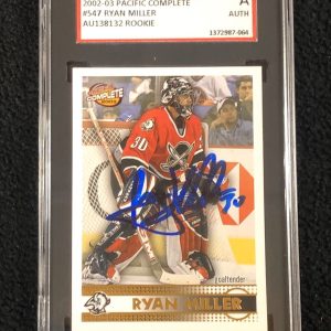 Ryan Miller Signed 2002/03 Pacific Complete Rookie Card #547 SGC Authenticated