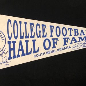 College Football Hall Of Fame Vintage Pennant Signed By 5 Beckett COA Roy Kramer