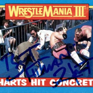 Bret Hart Signed 1987 Topps WWF Wrestle Mania III Card #57 WWE