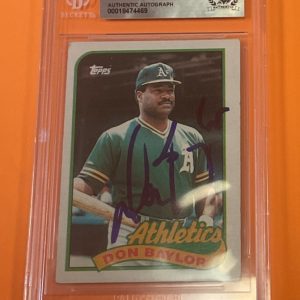 1989 TOPPS DON BAYLOR OAKLAND AS ATHLETICS SIGNED AUTOGRAPHED CARD #673 BECKETT