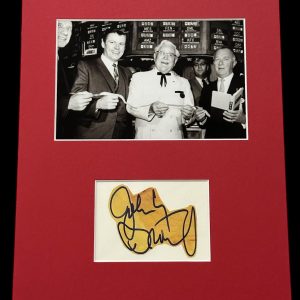 John Y. Brown Jr Governor Kentucky KFC Owner Signed Autograph W/ Harland Sanders