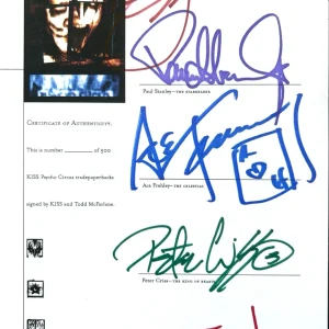 ACE FREHLEY STANLEY SIMMONS CRISS MCFARLANE Signed Autograph Comic Book KISS JSA