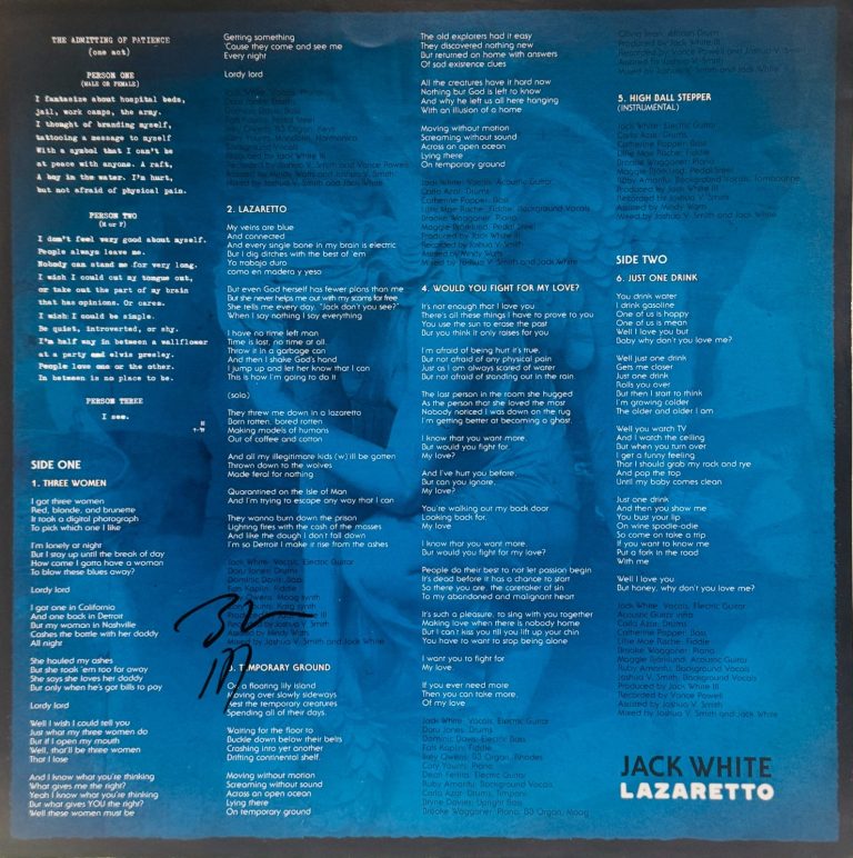 JACK WHITE Signed Autograph LP Sleeve 