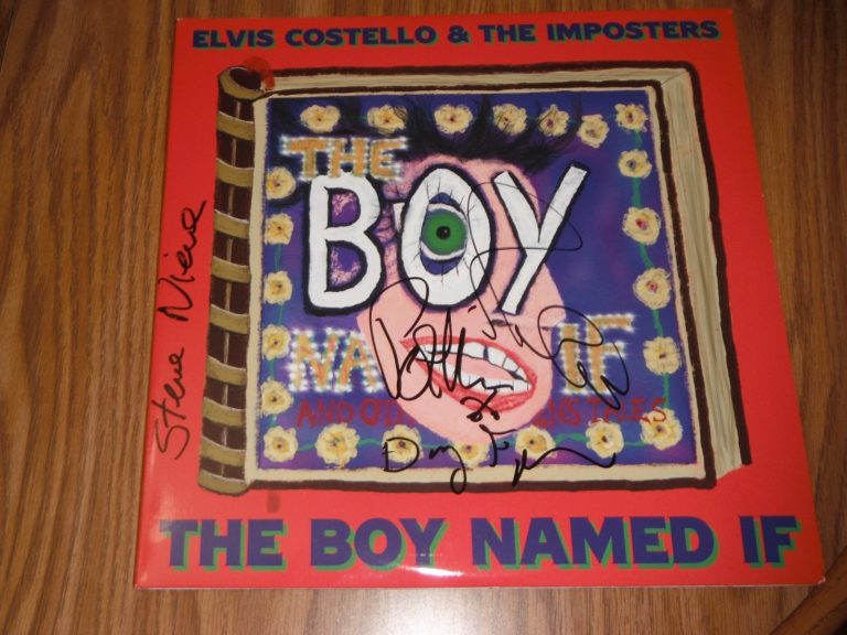 ELVIS COSTELLO AND THE IMPOSTERS SIGNED THE BOY NAMED IF VINYL ALBUM