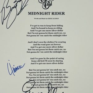 THE ALLMAN BROTHERS Gregg Allman Jaimoe Butch Trucks Signed Autograph Lyrics JSA
