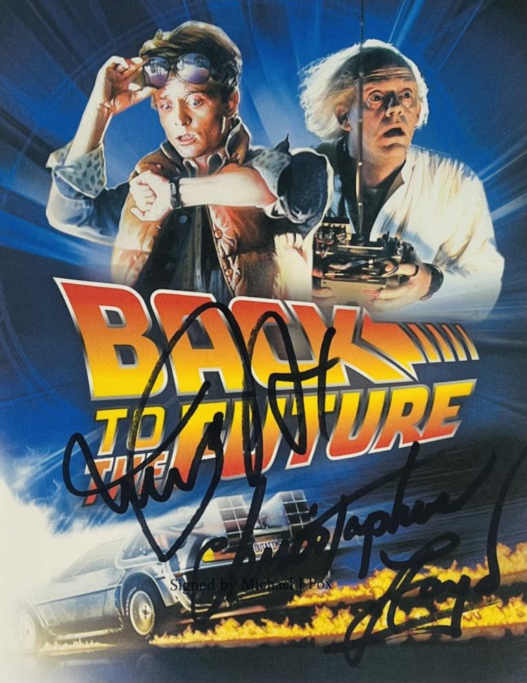 MICHAEL J FOX CHRISTOPHER LLOYD Signed 5.5