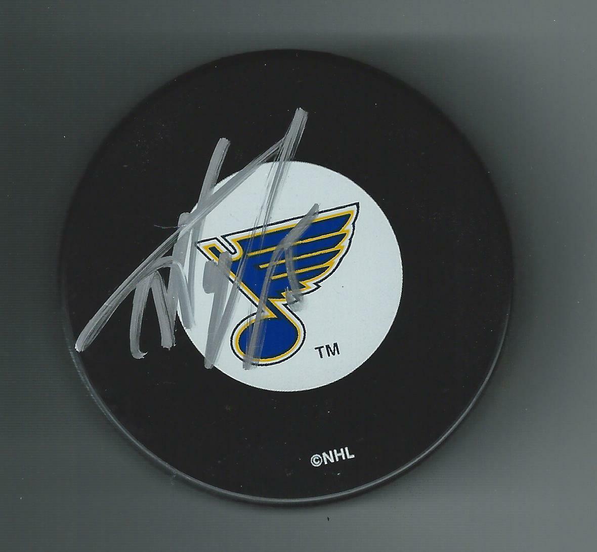 Alexei Gusarov Signed St Louis Blues Puck | Autographia