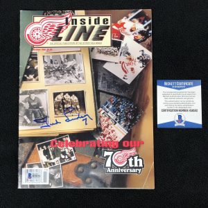 Ted Lindsay Signed Detroit Red Wings Inside Line Magazine Program Beckett COA