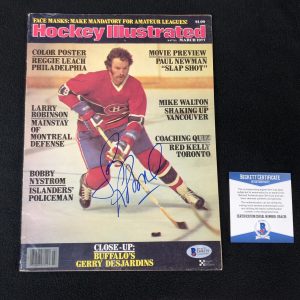 Larry Robinson Signed Montreal Canadiens Hockey Illustrated Magazine Beckett COA