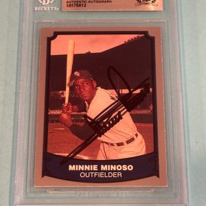 MINNIE MINOSO Signed 1988 PACIFIC LEGENDS I Card #51 Beckett BAS