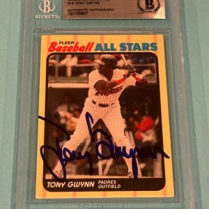 TONY GWYNN Signed 1989 FLEER BASEBALL ALL-STARS Card #19 Beckett BAS
