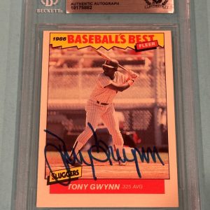 TONY GWYNN Signed 1986 FLEER SLUGGERS/PITCHERS Card #15 Beckett BAS