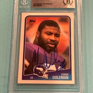 CHRIS DOLEMAN Signed 1988 TOPPS ROOKIE Card #157 Beckett BAS RC