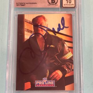 CHUCK NOLL Signed 1991 PRO LINE PORTRAITS Card #193 CO Beckett BAS AUTO 10