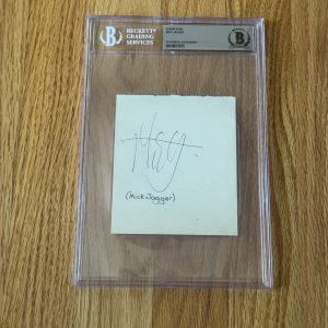 Very Nice Mick Jagger Signed Autographed Cut Beckett Slabbed Rolling Stones