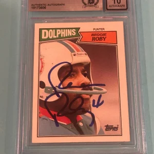 REGGIE ROBY Signed 1987 TOPPS Card #240 Beckett BAS AUTO 10