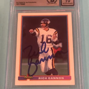 RICH GANNON Signed 1991 BOWMAN Card #319 Beckett Authenticated BAS AUTO 10