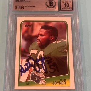 SETH JOYNER Signed 1988 TOPPS ROOKIE Card #245 Beckett (BAS) AUTO 10