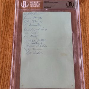 Rare Ernie Davis Signed Autographed Page W/ Team Syracuse Football PSA Slab