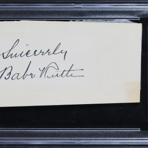 Yankees Babe Ruth "Sincerely" Signed 2.35x5 Cut Signature Auto 9! PSA Slabbed