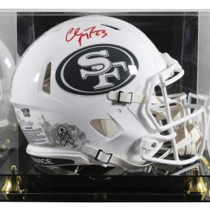 49ers Christian McCaffrey Signed STS III F/S Speed Proline Helmet W/ Case Fan
