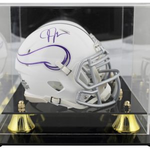 Vikings Justin Jefferson Signed 2024 Alt Speed Mini Helmet W/ Case BAS Witnessed