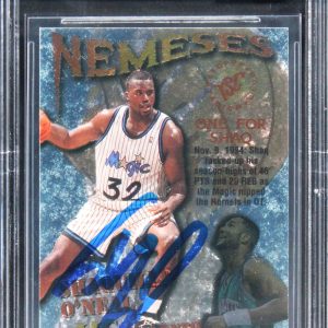 Shaquille O'Neal Signed 1995 Stadium Club Nemeses #N4 Card Auto 10! BAS Slabbed