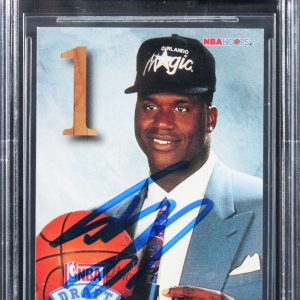 Shaquille O'Neal Signed 1992 Hoops Draft Redemption #A RC Card Auto 10! BAS Slab