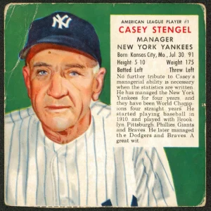 Yankees Casey Stengel 1953 Red Man's All Star Series Trading Card No Tab