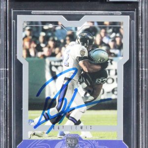 Ravens Ray Lewis Signed 2004 SkyBox LE #39 Card Auto Graded GM 10! BAS Slabbed